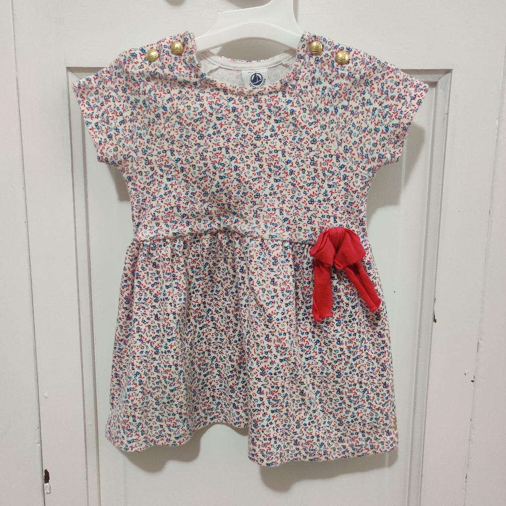 Floral baby girl dress size 12m petit bateau